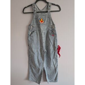 Vintage 90s Winnie the Pooh Kids Pinstripe Overalls Size 7 - 100 Acre Collection